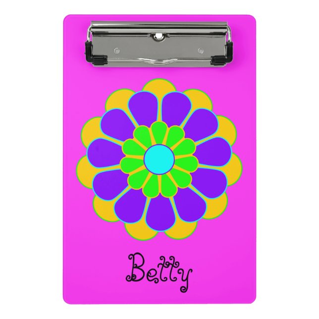 Funny Flower Power Bloom II + your backgr. & idea Mini Clipboard (Front)