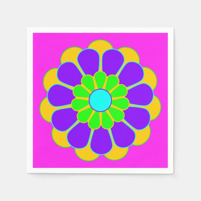 Funny Flower Power Bloom II + your backgr. & idea Napkin (Front)
