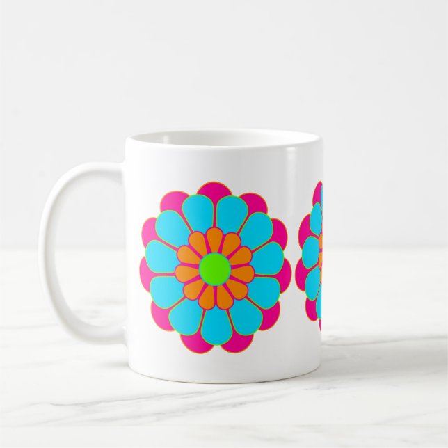 Funny Flower Power Bloom III Coffee Mug (Left)