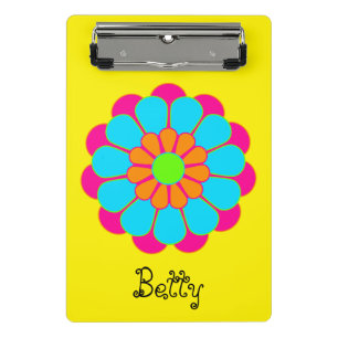 Funny Flower Power Bloom III + your backgr. & idea Mini Clipboard