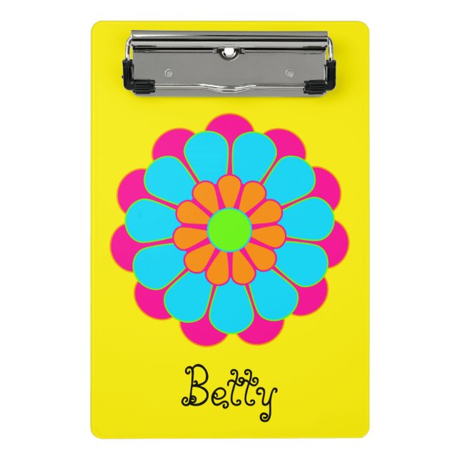 Funny Flower Power Bloom III + your backgr. & idea Mini Clipboard (Front)