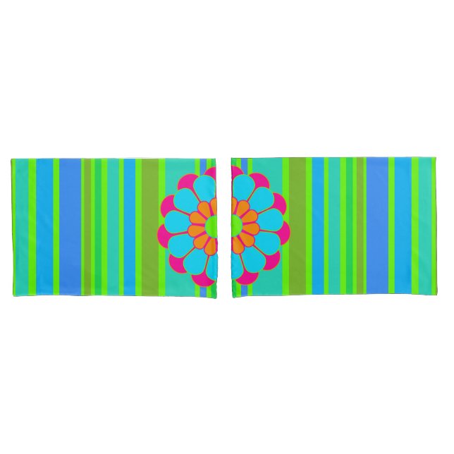 Funny Flower Power Bloom III + your backgr. & idea Pillowcase (Front-Set)