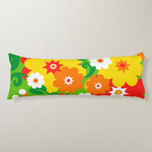 Funny Flower Power Wallpaper Body Cushion