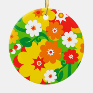 Funny Flower Power Wallpaper Ceramic Tree Decoration