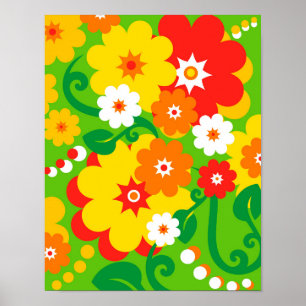 Funny Flower Power Wallpaper Poster