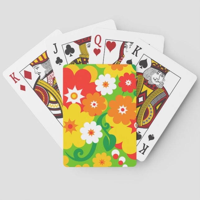 Funny Flower Power Wallpaper + your ideas Playing Cards (Back)
