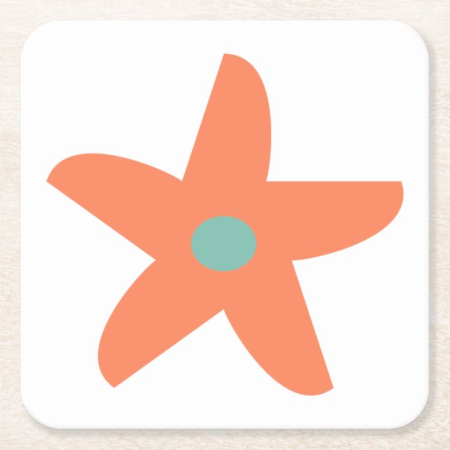 Funny Flower Square Paper Coaster (Front)