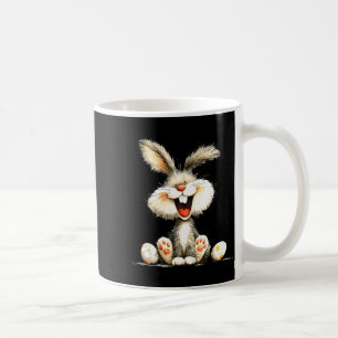 Funny fluffy bunny with wild fur cute rabbit art  coffee mug