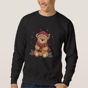 Funny fluffy Teddy Bear in Christmas Season and Dr Sweatshirt