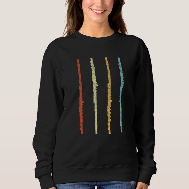 Funny Flute Player Flautist Retro   Sweatshirt (Front)