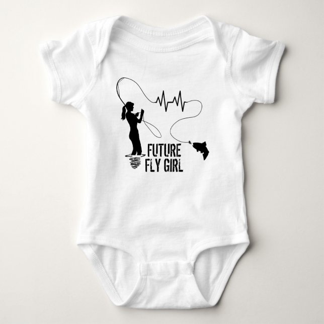 Funny Fly Fishing Baby Bodysuit (Front)