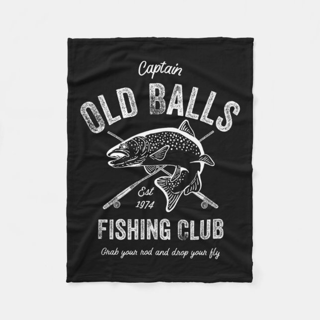 Funny Fly Fishing Birthday For Men's 50th Birthday Fleece Blanket (Front)