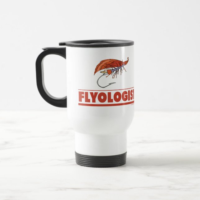 Funny Fly Fishing Travel Mug (Left)