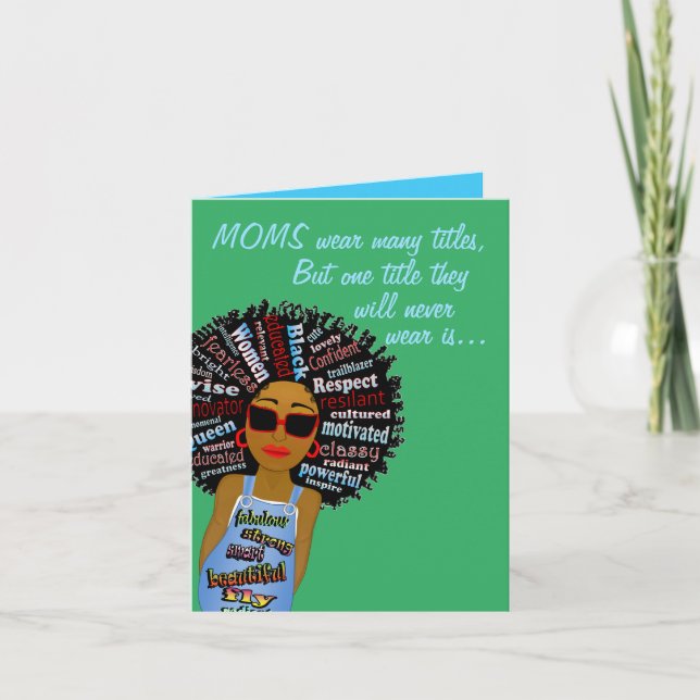 Funny Fly Word Art African American Mother's Day Card (Front)