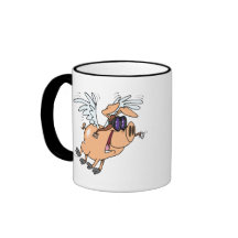 funny flying pig flyer cartoon