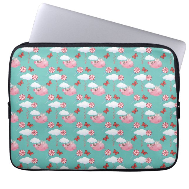 Funny Flying Pig Pattern Laptop Sleeve (Front)