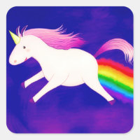 Funny Flying Unicorn Farting a Rainbow