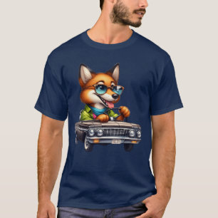 Funny Fo Vintage Car lover animals neon vintage T-Shirt