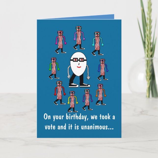 Funny Food Bacon & Eggs Birthday Card Gift (Front)