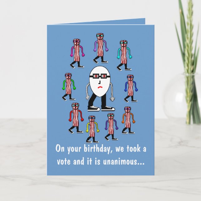 Funny Food Bacon & Eggs Birthday Card Gift (Front)