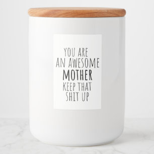 funny food container gift for mum 2025  label