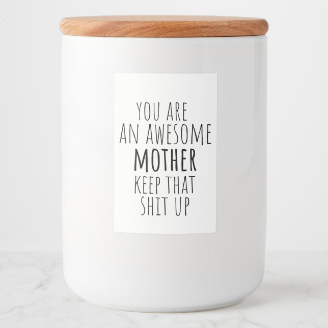 funny food container gift for mum 2025  label (Front)