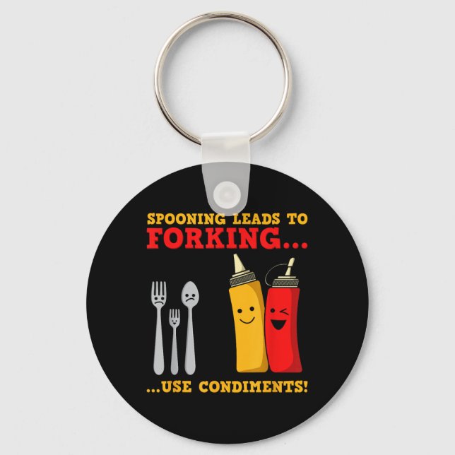 Funny Food Funny Condiments Birth Control Quotes Key Ring (Front)