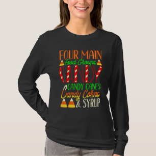 Funny Food Groups Elf Candy Corn Christmas Pajama T-Shirt