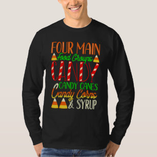 Funny Food Groups Elf Candy Corn Christmas Pajama  T-Shirt