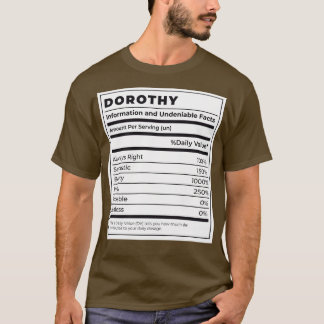 Funny Food Label Female Ingredients DOROTHY T-Shirt