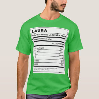 Funny Food Label Female Ingredients LAURA T-Shirt