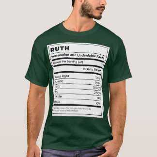 Funny Food Label Female Ingredients RUTH T-Shirt
