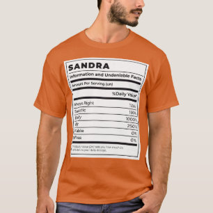 Funny Food Label Female Ingredients SANDRA T-Shirt