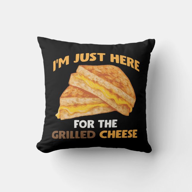 Funny Food Lover Foodie Grilled Cheese Sandwich Cushion (Front)