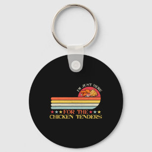 Funny Food Lover Retro I'm Just Here For The Chick Key Ring