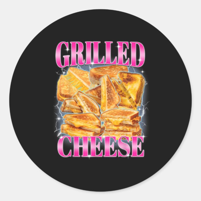 Funny Food Meme Grilled Cheese Sandwiches Food Lov Classic Round Sticker (Front)