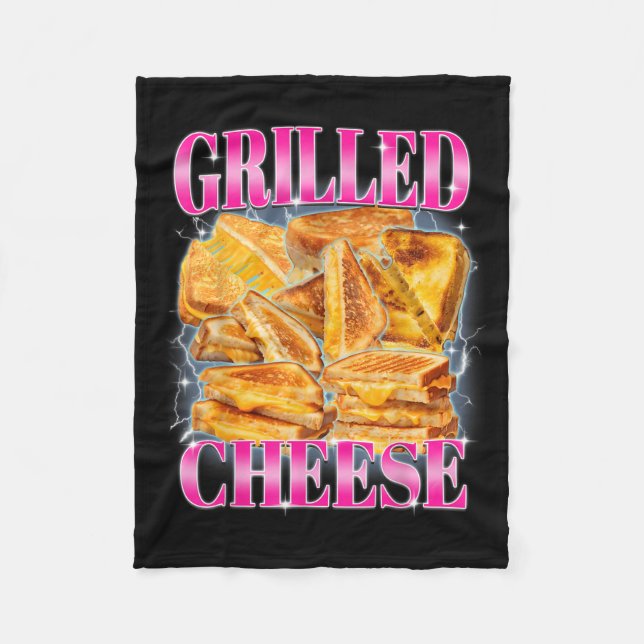 Funny Food Meme Grilled Cheese Sandwiches Food Lov Fleece Blanket (Front)