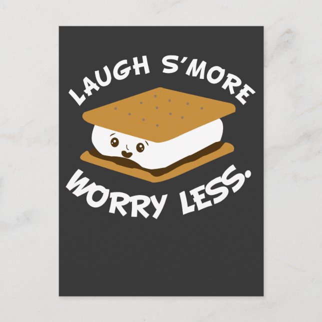 Funny Food Pun - Laugh S'more Worry Less Postcard (Front)