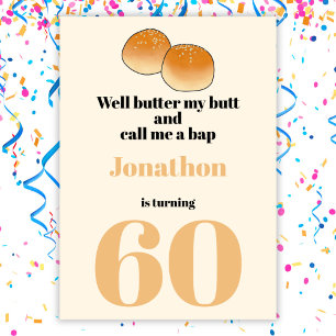 Funny food quote 60th birthday party invitation