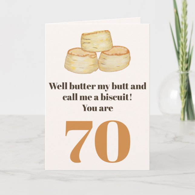 Funny food quote 70th birthday card (Front)
