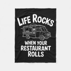 Funny Food Truck Design For Men Women Kids Food Tr Fleece Blanket