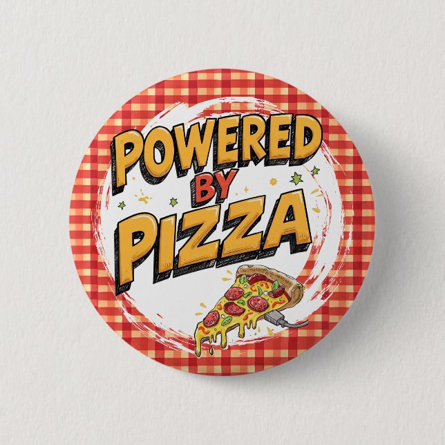 Funny Foodie Accessory pizza lover power 6 Cm Round Badge (Front)