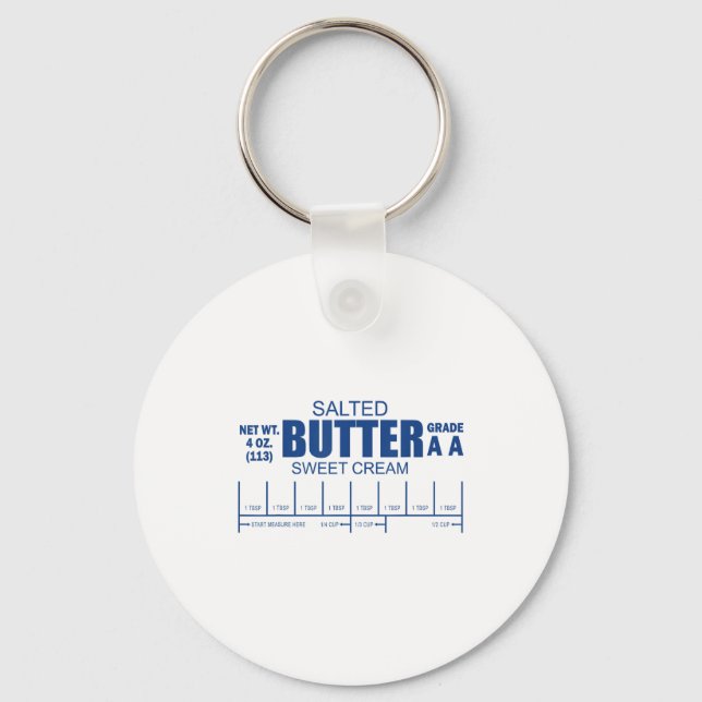 Funny Foodie Baker Baking Salted Butter  Key Ring (Front)