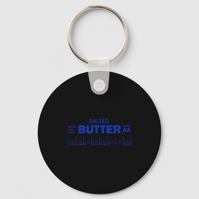 Funny Foodie Baker Baking Salted Butter  Key Ring (Front)