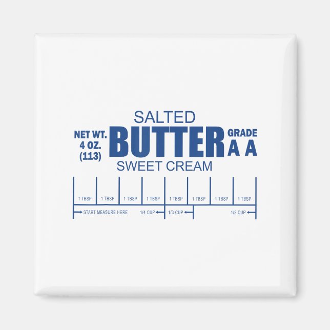 Funny Foodie Baker Baking Salted Butter  Magnet (Front)