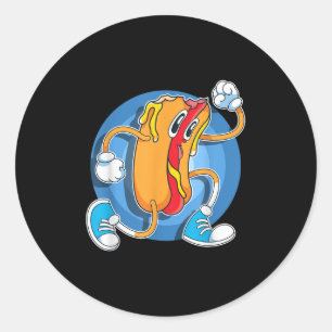 Funny Foodie Hot Dog Lover Fast Food Franks Sausag Classic Round Sticker
