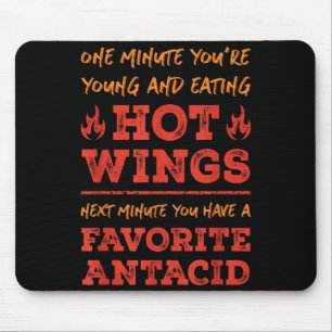 Funny Foodie Quote Hot Wings Bbq Buffalo Chicken Mouse Pad
