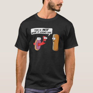 Funny Foods hotdog Doughnut This is not what it lo T-Shirt