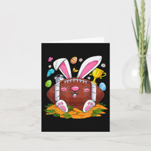 Funny Football &amp; Bunny Face Eggs Happy Easter  Card