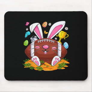 Funny Football And Bunny Face Eggs Happy Easter Da Mouse Pad